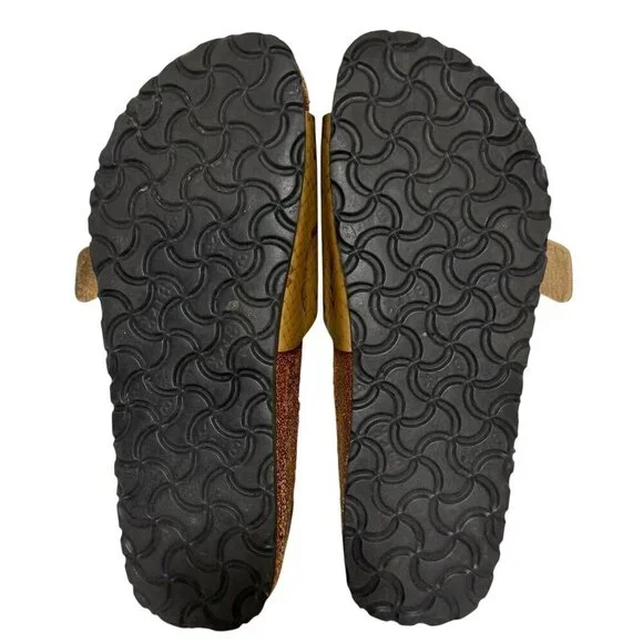 Birkenstock Birki's Catalina Snakeskin Gold Slide Sandals Women’s Size 8 *FLAWS* - Picture 9 of 16